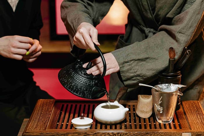 Traditional Chinese tea ceremony with older adults