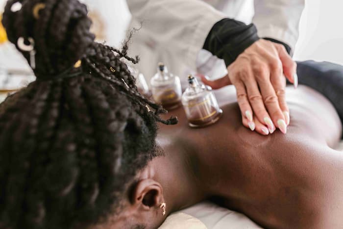Cupping therapy session